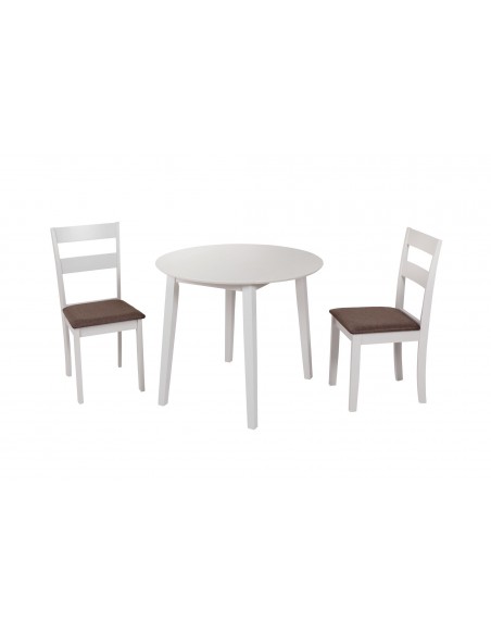 DALLAS - Ensemble table ronde + 2 chaises 